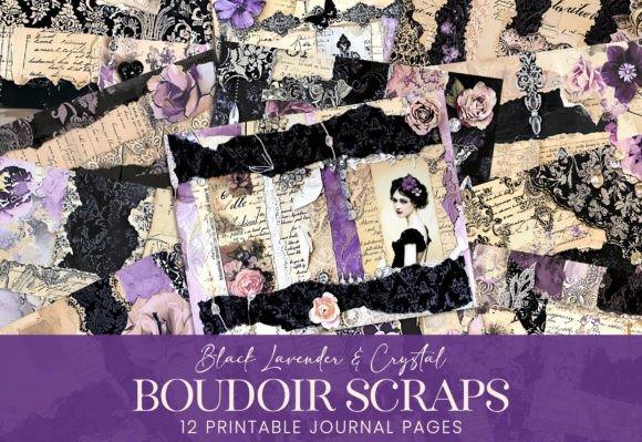 Download Boudoir Chic Scraps Black Lace Lavender - Boudoir Collection