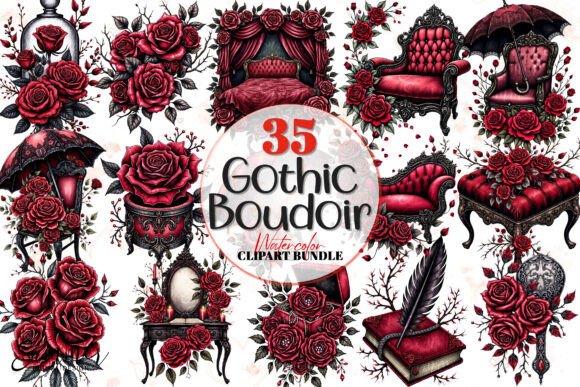 Download Romance Gothic Boudoir Clipart Bundle - Boudoir Collection